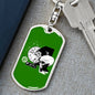 Monkey Et Dog Tag Pendant Keychain Stainless Steel or 18k Gold-Express Your Love Gifts