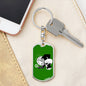 Monkey Et Dog Tag Pendant Keychain Stainless Steel or 18k Gold-Express Your Love Gifts