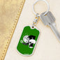 Monkey Et Dog Tag Pendant Keychain Stainless Steel or 18k Gold-Express Your Love Gifts