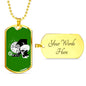 Monkey Et Necklace UFO Alien Fan Gift Stainless Steel or 18k Gold Dog Tag 24" Chain-Express Your Love Gifts