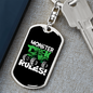 Monster Truck Rules Swivel Trucker Keychain Dog Tag Stainless Steel or 18k Gold-Express Your Love Gifts