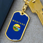 Montana State Flag Keychain Dog Tag Stainless Steel or 18k Gold-Express Your Love Gifts