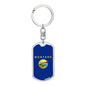 Montana State Flag Keychain Dog Tag Stainless Steel or 18k Gold-Express Your Love Gifts