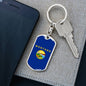 Montana State Flag Keychain Dog Tag Stainless Steel or 18k Gold-Express Your Love Gifts