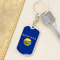 Montana State Flag Keychain Dog Tag Stainless Steel or 18k Gold-Express Your Love Gifts