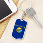 Montana State Flag Keychain Dog Tag Stainless Steel or 18k Gold-Express Your Love Gifts