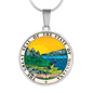 Montana State Seal Necklace Circle Pendant Stainless Steel or 18k Gold 18-22"-Express Your Love Gifts