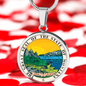 Montana State Seal Necklace Circle Pendant Stainless Steel or 18k Gold 18-22"-Express Your Love Gifts