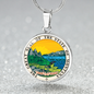 Montana State Seal Necklace Circle Pendant Stainless Steel or 18k Gold 18-22"-Express Your Love Gifts