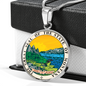 Montana State Seal Necklace Circle Pendant Stainless Steel or 18k Gold 18-22"-Express Your Love Gifts