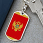 Montenegro Flag Keychain Dog Tag Stainless Steel or 18k Gold-Express Your Love Gifts