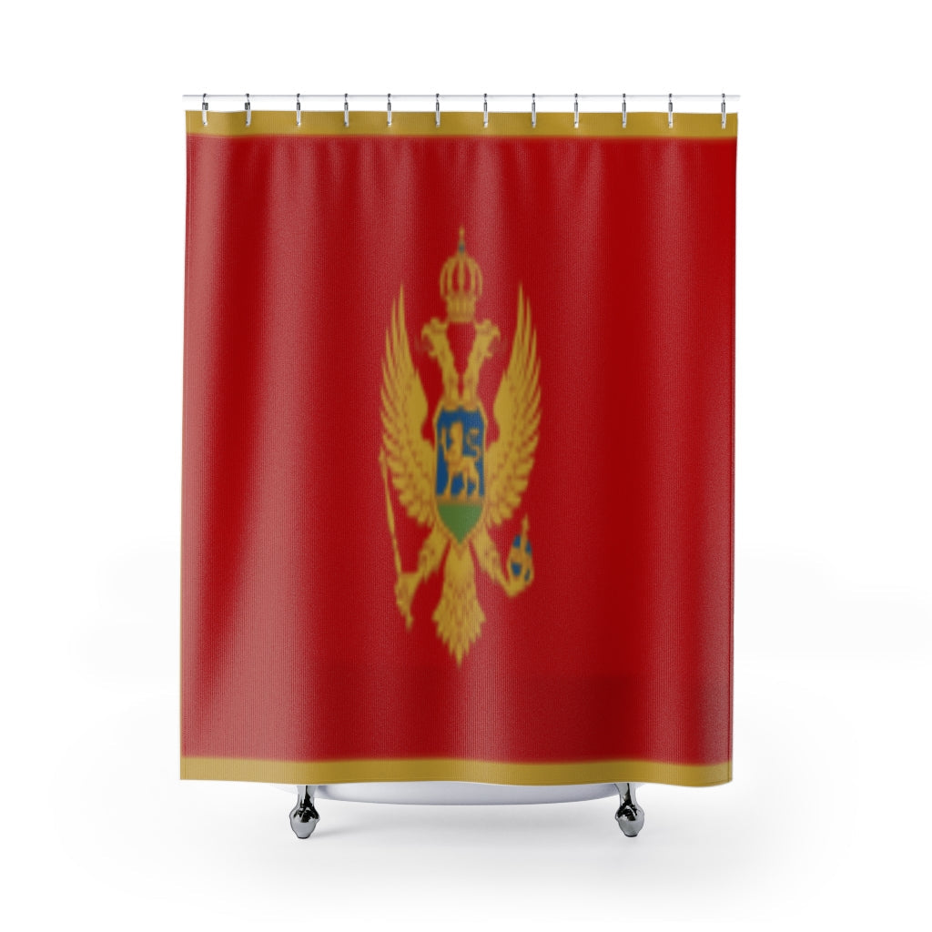 Montenegro Flag Stylish Design 71" x 74" Elegant Waterproof Shower Curtain for a Spa-like Bathroom Paradise Exceptional Craftsmanship-Express Your Love Gifts