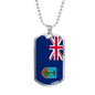 Montserrat Flag Necklace Stainless Steel or 18k Gold Dog Tag 24" Chain-Express Your Love Gifts