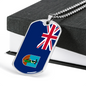 Montserrat Flag Necklace Stainless Steel or 18k Gold Dog Tag 24" Chain-Express Your Love Gifts