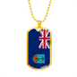 Montserrat Flag Necklace Stainless Steel or 18k Gold Dog Tag 24" Chain-Express Your Love Gifts