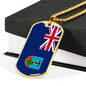 Montserrat Flag Necklace Stainless Steel or 18k Gold Dog Tag 24" Chain-Express Your Love Gifts