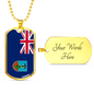 Montserrat Flag Necklace Stainless Steel or 18k Gold Dog Tag 24" Chain-Express Your Love Gifts