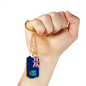 Montserrat Flag Necklace Stainless Steel or 18k Gold Dog Tag 24" Chain-Express Your Love Gifts