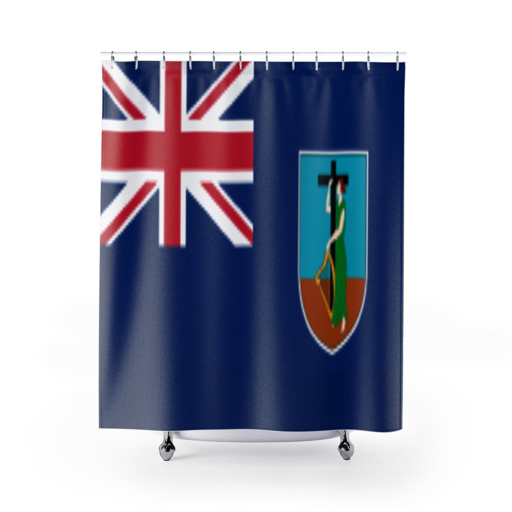 Montserrat Flag Stylish Design 71" x 74" Elegant Waterproof Shower Curtain for a Spa-like Bathroom Paradise Exceptional Craftsmanship-Express Your Love Gifts