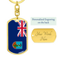 Montserrat Flag Swivel Keychain Dog Tag Stainless Steel or 18k Gold-Express Your Love Gifts