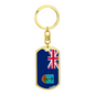 Montserrat Flag Swivel Keychain Dog Tag Stainless Steel or 18k Gold-Express Your Love Gifts