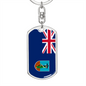 Montserrat Flag Swivel Keychain Dog Tag Stainless Steel or 18k Gold-Express Your Love Gifts