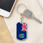 Montserrat Flag Swivel Keychain Dog Tag Stainless Steel or 18k Gold-Express Your Love Gifts