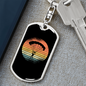 Moon Parachuting Cycling Keychain Stainless Steel or 18k Gold Dog Tag Keyring-Express Your Love Gifts