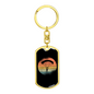 Moon Parachuting Cycling Keychain Stainless Steel or 18k Gold Dog Tag Keyring-Express Your Love Gifts