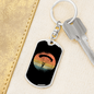 Moon Parachuting Cycling Keychain Stainless Steel or 18k Gold Dog Tag Keyring-Express Your Love Gifts