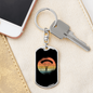 Moon Parachuting Cycling Keychain Stainless Steel or 18k Gold Dog Tag Keyring-Express Your Love Gifts