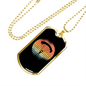 Moon Parachuting Cycling Necklace Stainless Steel or 18k Gold Dog Tag 24"-Express Your Love Gifts