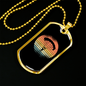 Moon Parachuting Cycling Necklace Stainless Steel or 18k Gold Dog Tag 24"-Express Your Love Gifts
