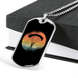 Moon Parachuting Cycling Necklace Stainless Steel or 18k Gold Dog Tag 24"-Express Your Love Gifts