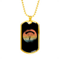 Moon Parachuting Cycling Necklace Stainless Steel or 18k Gold Dog Tag 24"-Express Your Love Gifts