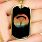 Moon Parachuting Cycling Necklace Stainless Steel or 18k Gold Dog Tag 24"-Express Your Love Gifts