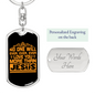 More Than Jesus Keychain Stainless Steel or 18k Gold Dog Tag Keyring-Express Your Love Gifts
