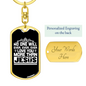 More Than Jesus White Keychain Stainless Steel or 18k Gold Dog Tag Keyring-Express Your Love Gifts