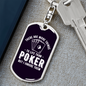 More Thing to Life Than Poker Gambler Keychain Stainless Steel or 18k Gold Dog Tag Keyring-Express Your Love Gifts