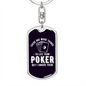 More Thing to Life Than Poker Gambler Keychain Stainless Steel or 18k Gold Dog Tag Keyring-Express Your Love Gifts