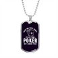More Thing to Life Than Poker Gambler Necklace Stainless Steel or 18k Gold Dog Tag 24" Chain-Express Your Love Gifts