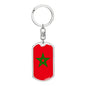 Morocco Flag Keychain Dog Tag Stainless Steel or 18k Gold-Express Your Love Gifts