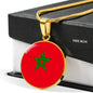 Morocco Flag Necklace Moroccan Circle Pendant Stainless Steel or 18k Gold 18-22"-Express Your Love Gifts