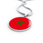 Morocco Flag Necklace Moroccan Circle Pendant Stainless Steel or 18k Gold 18-22"-Express Your Love Gifts