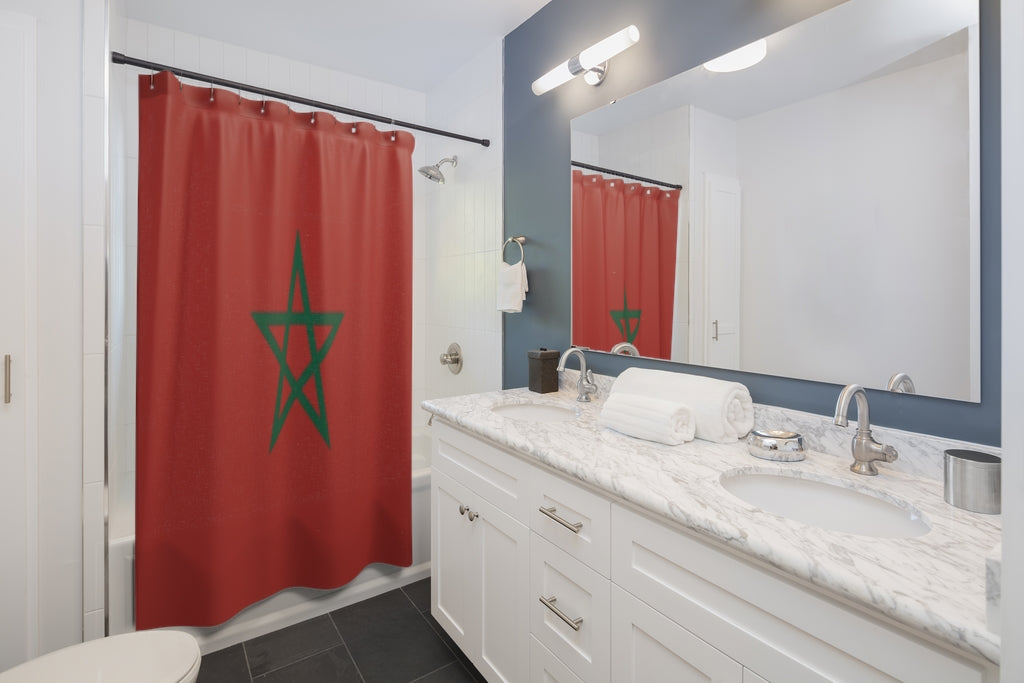 Morocco Flag Stylish Design 71" x 74" Elegant Waterproof Shower Curtain for a Spa-like Bathroom Paradise Exceptional Craftsmanship-Express Your Love Gifts
