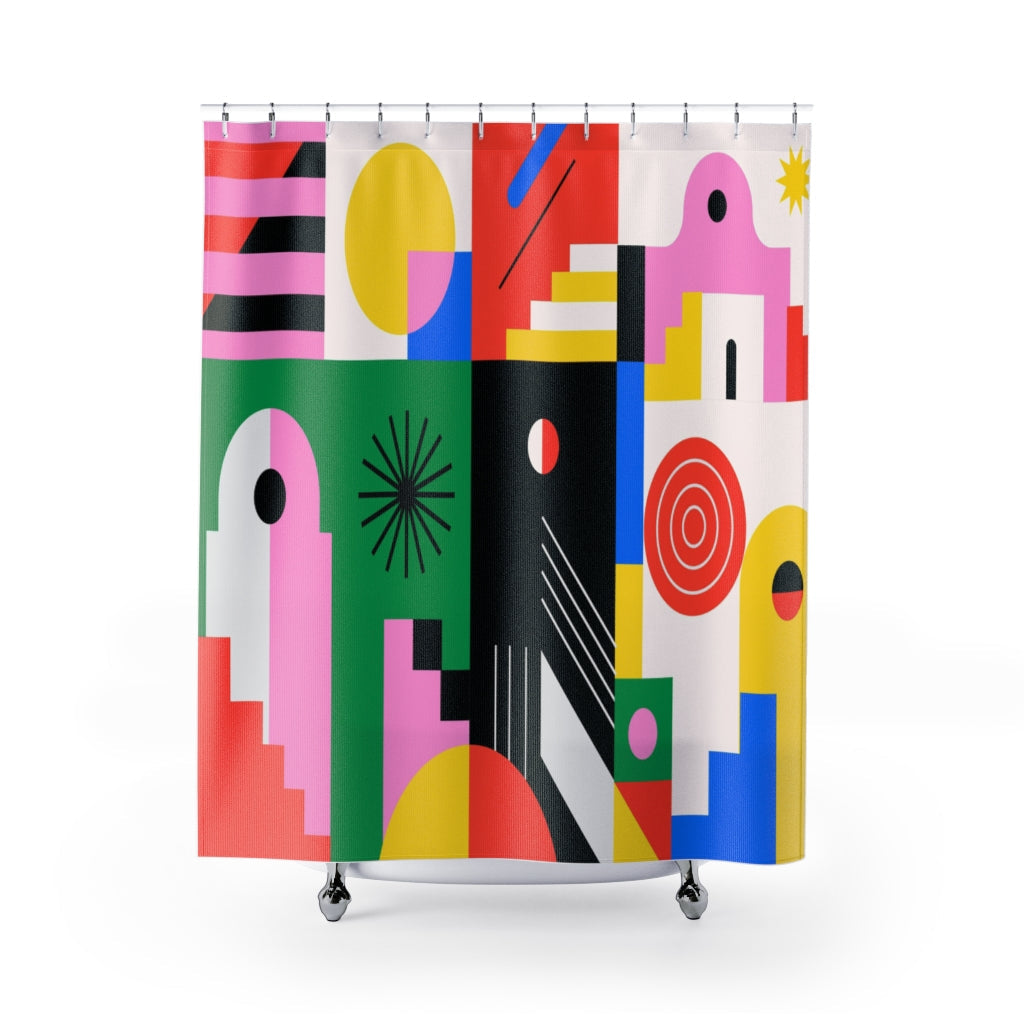 Mosaic Flat Simple Stylish Design 71" x 74" Elegant Waterproof Shower Curtain for a Spa-like Bathroom Paradise Exceptional Craftsmanship-Express Your Love Gifts