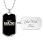 Most Amazing Woodworking Dad Woodworker Dog Tag Stainless Steel or 18k Gold W 24"-Express Your Love Gifts