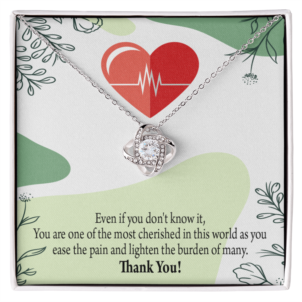 Most Cherished Healthcare Medical Worker Nurse Appreciation Gift Necklace Medical Infinity Knot Necklace Message Card-Express Your Love Gifts