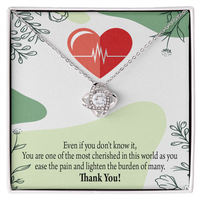Most Cherished Healthcare Medical Worker Nurse Appreciation Gift Necklace Medical Infinity Knot Necklace Message Card-Express Your Love Gifts