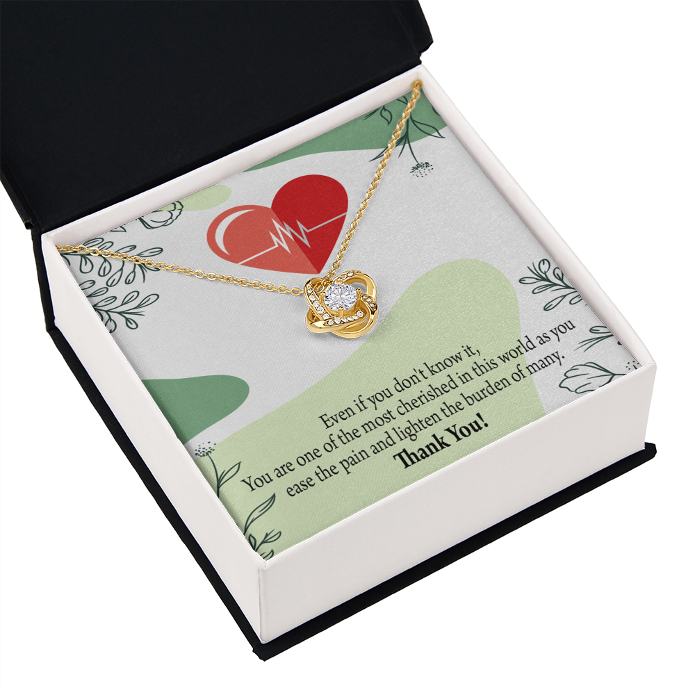 Most Cherished Healthcare Medical Worker Nurse Appreciation Gift Necklace Medical Infinity Knot Necklace Message Card-Express Your Love Gifts